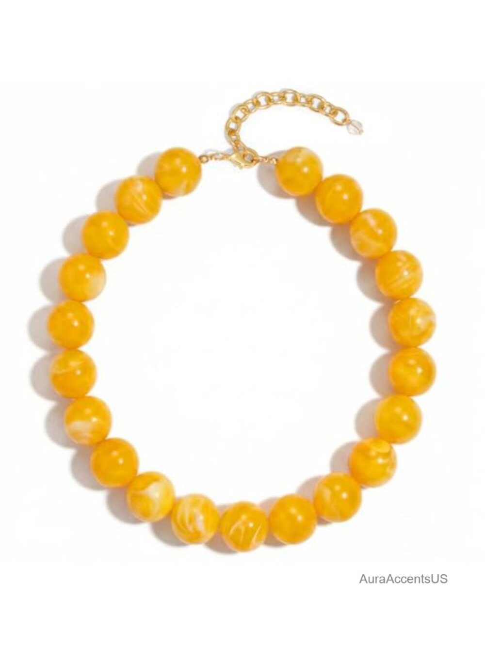 Chunky Beaded Necklace for Women, Big 20mm Resin Bead Choker, Summer Boho